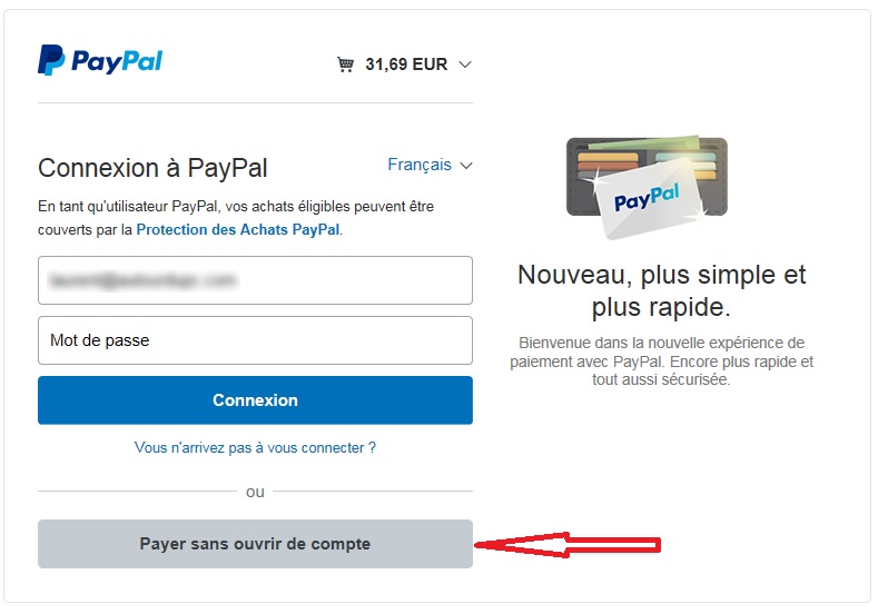 Payer par PayPal sans compte PayPal sur ctechnik.com