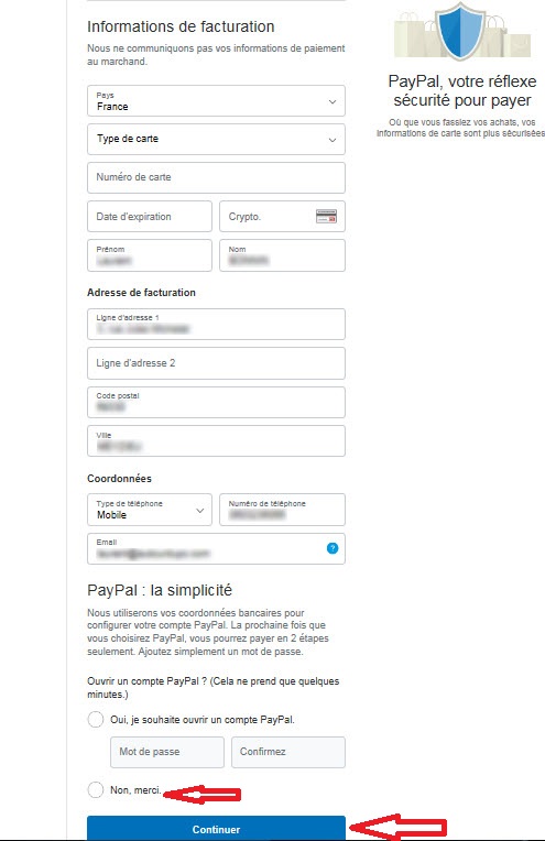 Payer par PayPal sans compte PayPal sur ctechnik.com